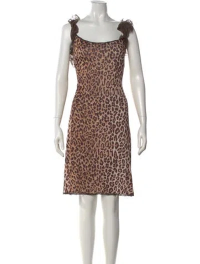Pre-owned D&g Vintage Mini Dress In Brown