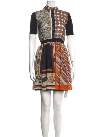 Pre-owned D&g Vintage Mini Dress In Brown