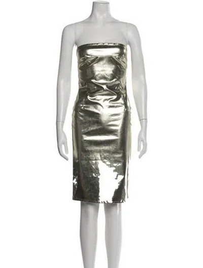 Pre-owned D&g Vintage Mini Dress In Gold/metallic