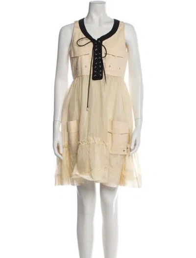 Pre-owned D&g Vintage Mini Dress In Neutral