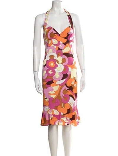 Pre-owned D&g Vintage Mini Dress In Orange/pink