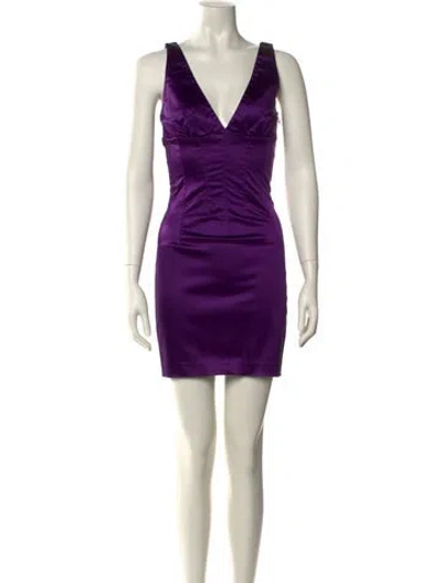 Pre-owned D&g Vintage Mini Dress In Purple