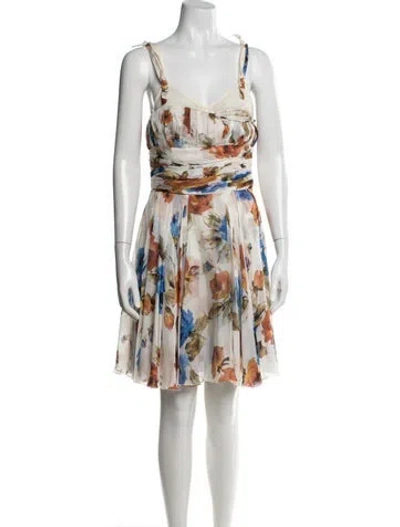 Pre-owned D&g Vintage Mini Dress In White