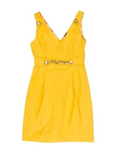 Pre-owned D&g Vintage Mini Dress In Yellow