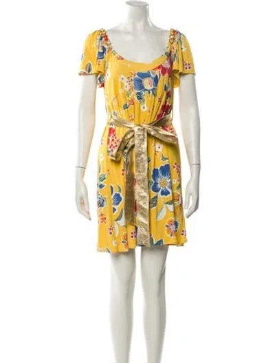Pre-owned D&g Vintage Mini Dress In Yellow