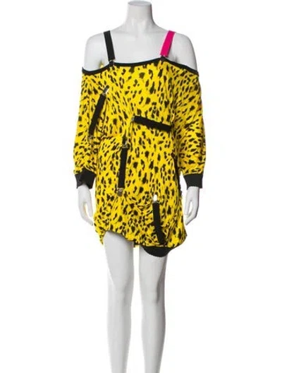 Pre-owned D&g Vintage Mini Dress In Yellow