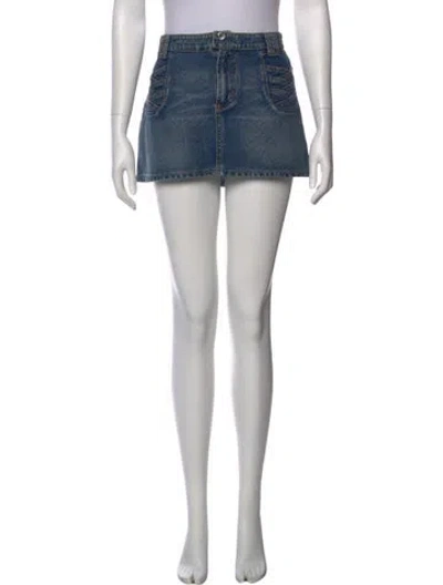 Pre-owned D&g Vintage Mini Skirt In Blue
