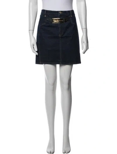 Pre-owned D&g Vintage Mini Skirt In Blue