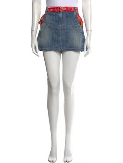 Pre-owned D&g Vintage Mini Skirt In Blue