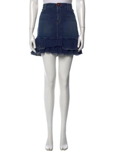 Pre-owned D&g Vintage Mini Skirt In Blue