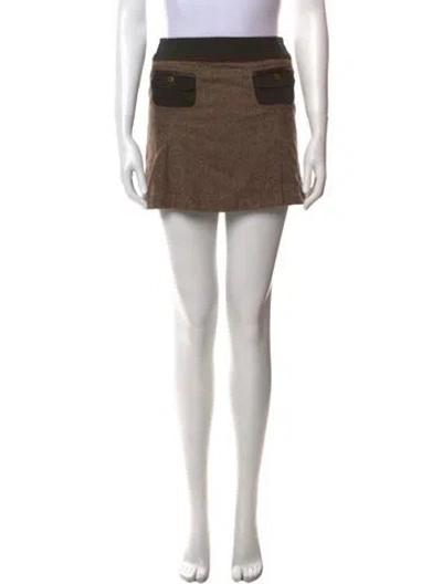 Pre-owned D&g Vintage Mini Skirt In Brown