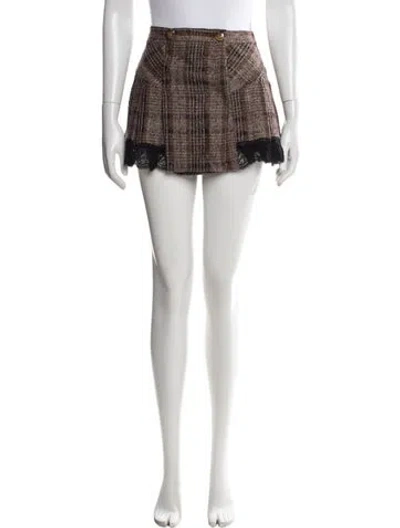 Pre-owned D&g Vintage Mini Skirt In Brown