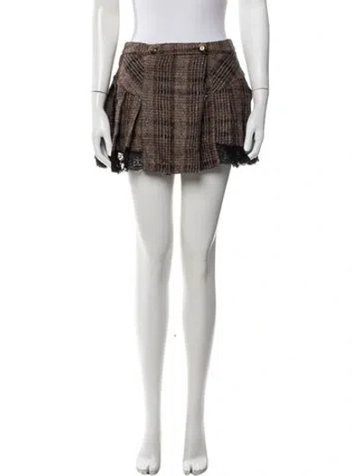 Pre-owned D&g Vintage Mini Skirt In Brown/metallic