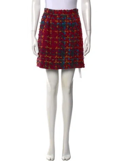 Pre-owned D&g Vintage Mini Skirt In Green/red