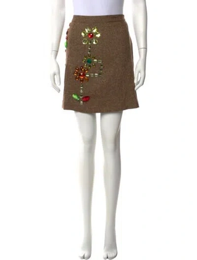 Pre-owned D&g Vintage Mini Skirt In Neutrals
