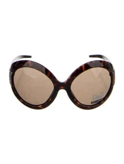 Pre-owned D&g Vintage Oversize Sunglasses In Brown