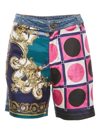 Pre-owned D&g Vintage Patchwork Shorts In Blue
