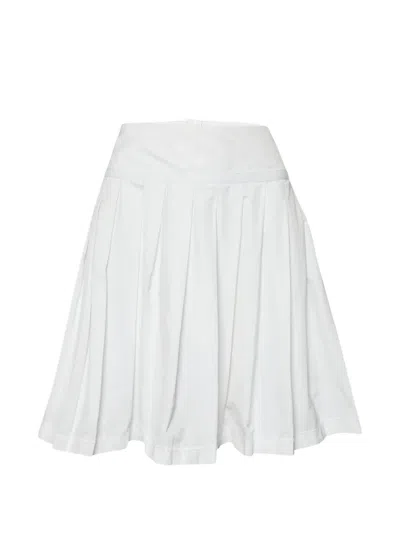 Pre-owned D&g Vintage Pleated Mini Skirt In White