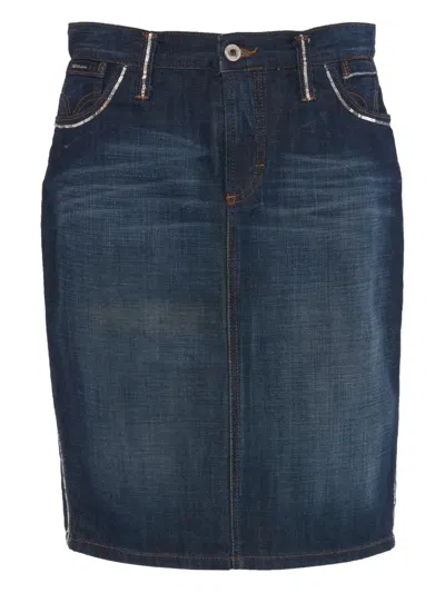 Pre-owned D&g Vintage  Denim Midi Skirt