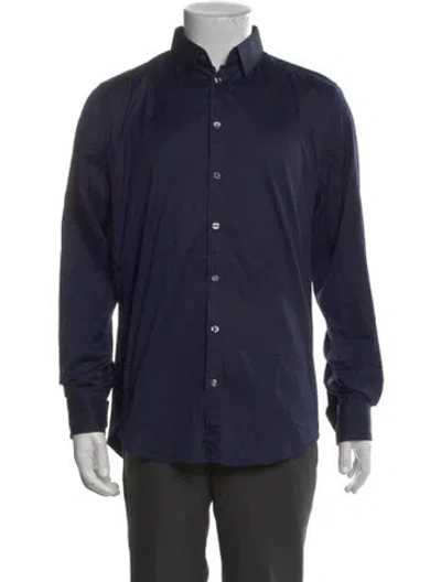 Pre-owned D&g Vintage Signature Logo Dress Shirt In Blue