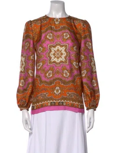 Pre-owned D&g Vintage Silk Blouse In Orange