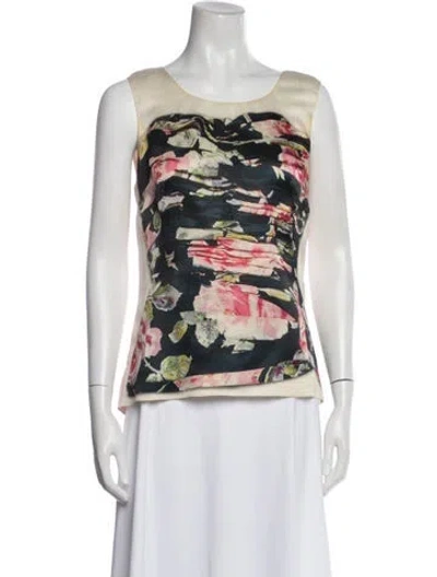 Pre-owned D&g Vintage Silk Top In Neutral