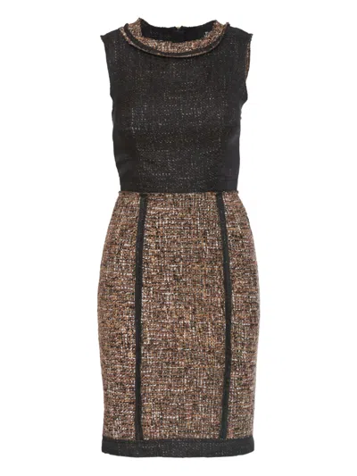 Pre-owned D&g Vintage Silk-wool Blend Tweed Dress