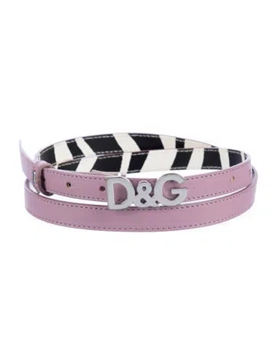 Pre-owned D&g Vintage Skinny Belt In Purple