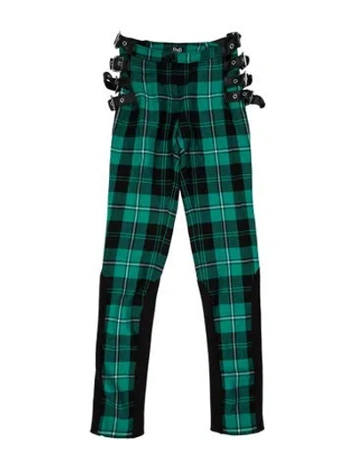 Pre-owned D&g Vintage Skinny Leg Pants In Black/green