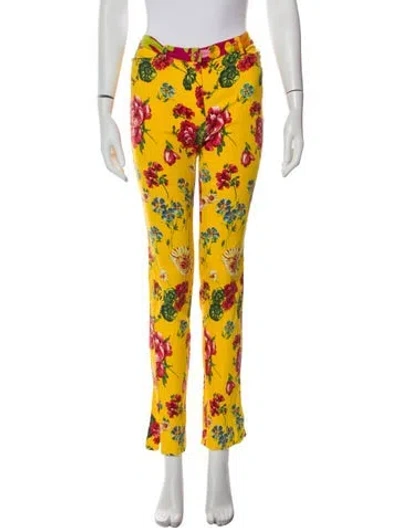 Pre-owned D&g Vintage Skinny Leg Pants In Yellow