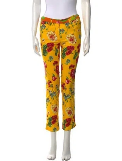 Pre-owned D&g Vintage Skinny Leg Pants In Yellow