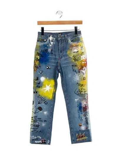 Pre-owned D&g Vintage Straight Leg Jeans In Blue