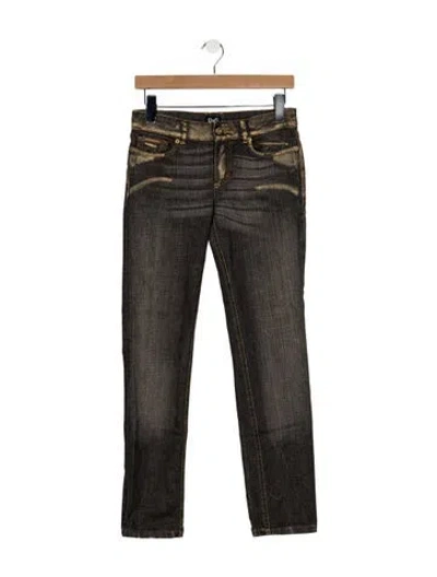 Pre-owned D&g Vintage Straight Leg Jeans In Gold/grey/metallic