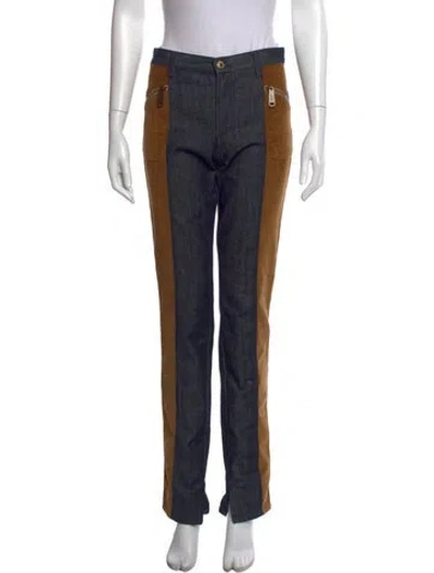 Pre-owned D&g Vintage Straight Leg Pants In Blue/brown