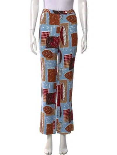 Pre-owned D&g Vintage Straight Leg Pants In Blue/brown