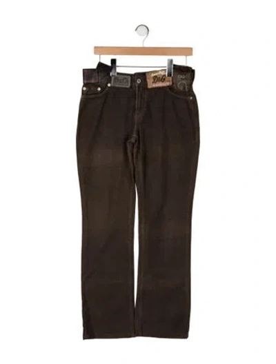 Pre-owned D&g Vintage Straight Leg Pants In Brown