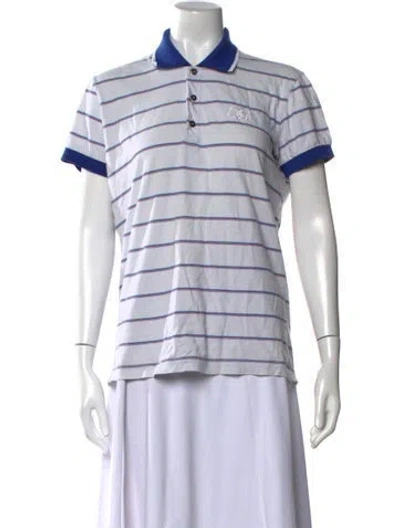 Pre-owned D&g Vintage Striped Polo In White