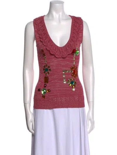 Pre-owned D&g Vintage Striped Sweater In Pink