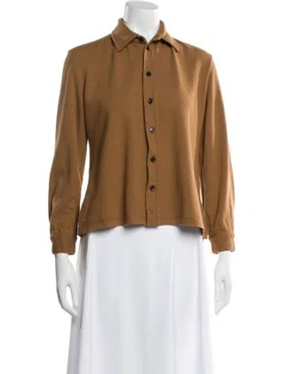 Pre-owned D&g Vintage Wool Button-up Top In Brown