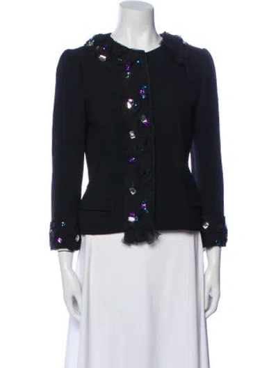 Pre-owned D&g Virgin Wool Evening Jacket In Blue