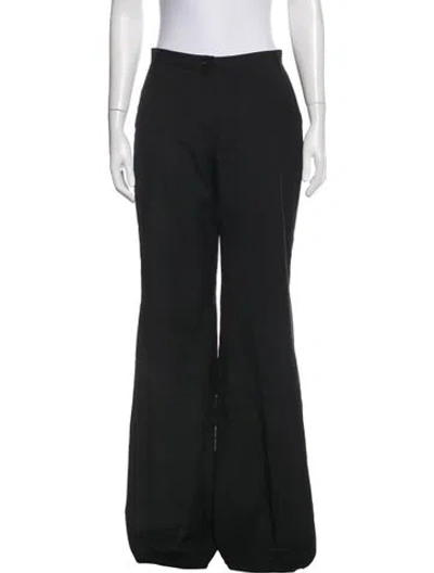 Pre-owned D&g Virgin Wool Flared Pants In Black