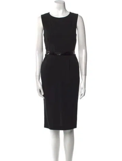Pre-owned D&g Virgin Wool Knee-length Dress In Black