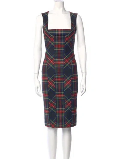 Pre-owned D&g Virgin Wool Knee-length Dress In Black