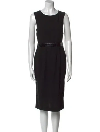 Pre-owned D&g Virgin Wool Knee-length Dress In Black