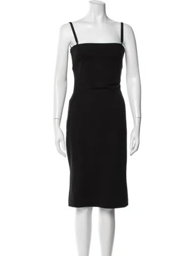 Pre-owned D&g Virgin Wool Knee-length Dress In Black