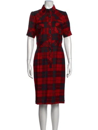 Pre-owned D&g Virgin Wool Knee-length Dress In Black