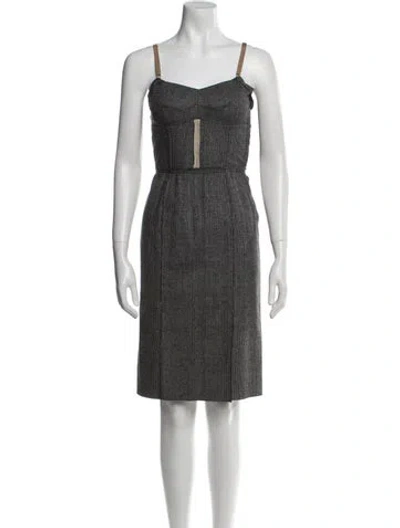 Pre-owned D&g Virgin Wool Knee-length Dress In Gray