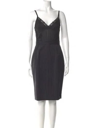 Pre-owned D&g Virgin Wool Knee-length Dress In Gray