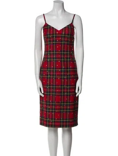 Pre-owned D&g Virgin Wool Knee-length Dress In Multi