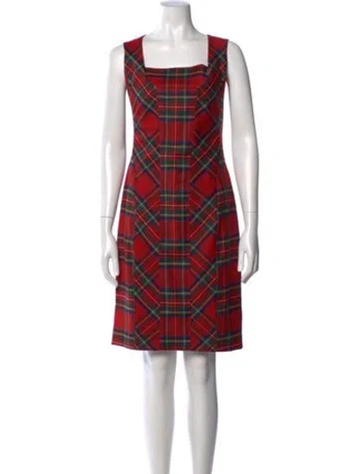Pre-owned D&g Virgin Wool Knee-length Dress In Red
